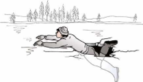 Verhalten beim Einbrechen in eine Eisfläche